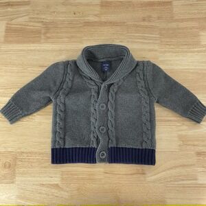 Baby‎ Gap Boys Cardigan Sweater Size 6-12 Months Cable Knit Button Up
